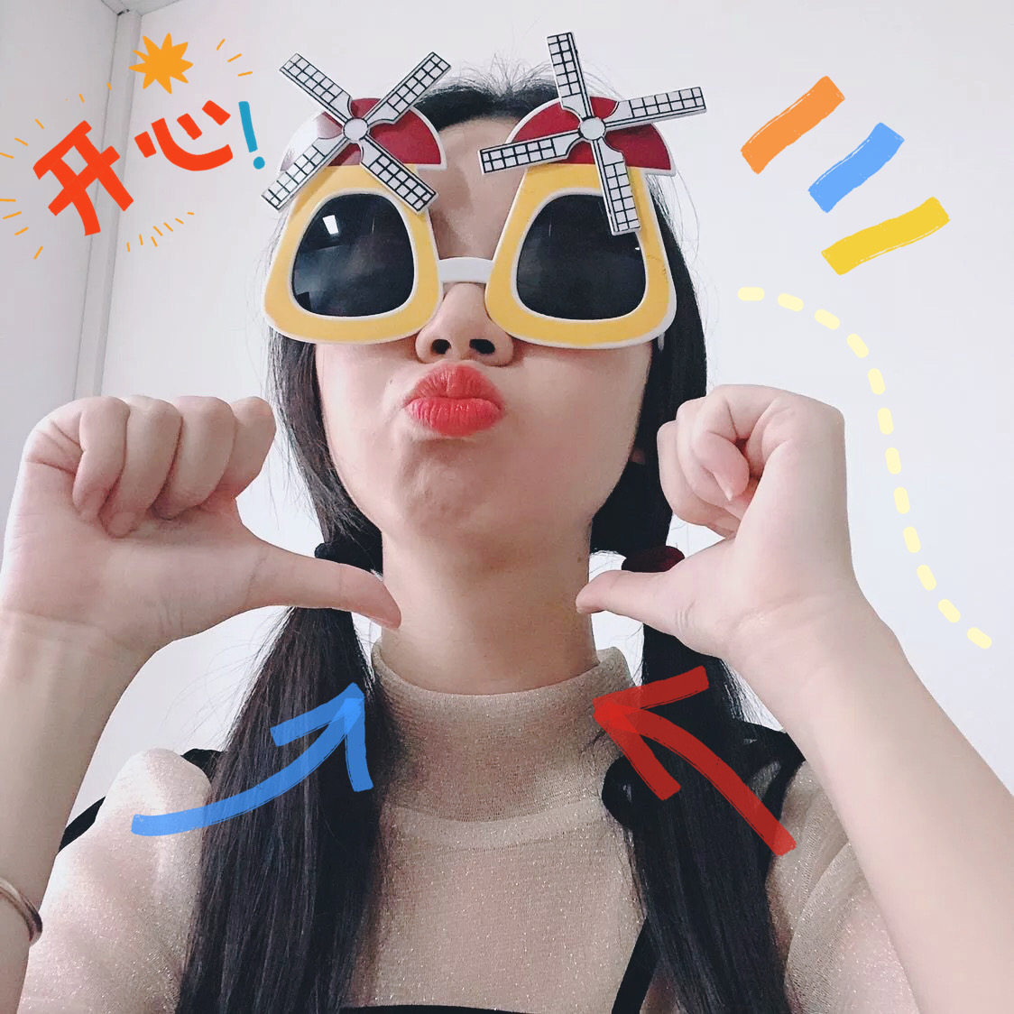 Net red ins funny birthday glasses decoration photo props children baby girlfriends picnic party activities dress up