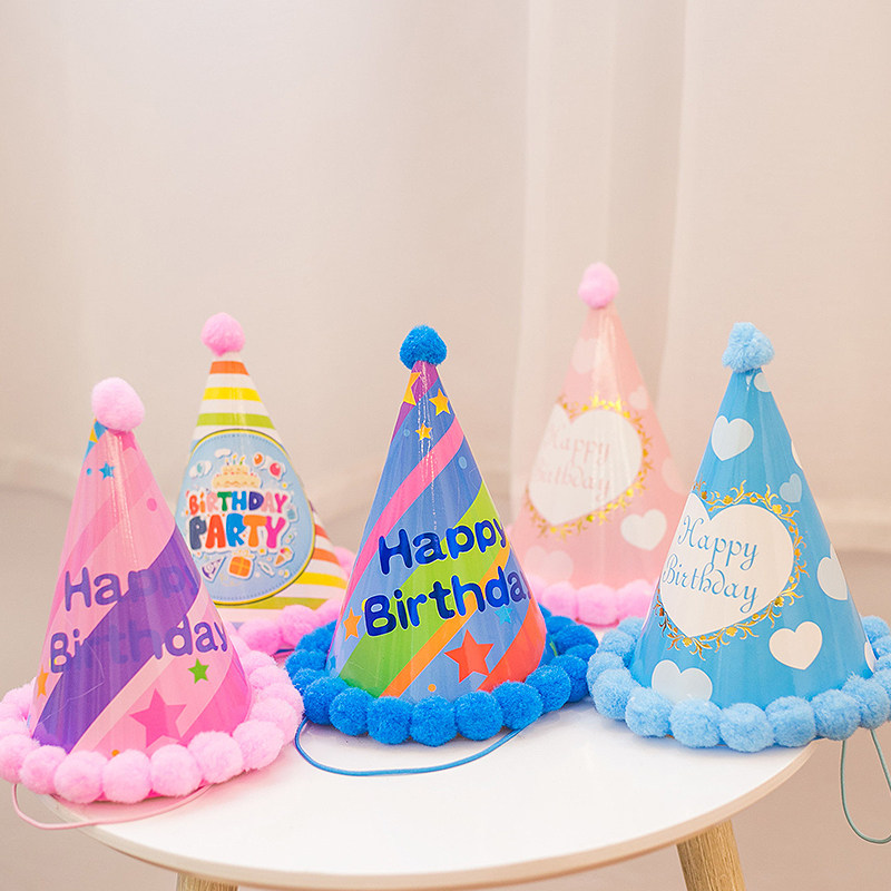 Net Red Children Birthday Hat Baby Birthday Arrangement Decorations Party Creative Crown Wow Cake Hat