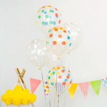 12 inch thick color wave dot transparent balloon baby birthday party decoration scene layout dot latex balloon balloon