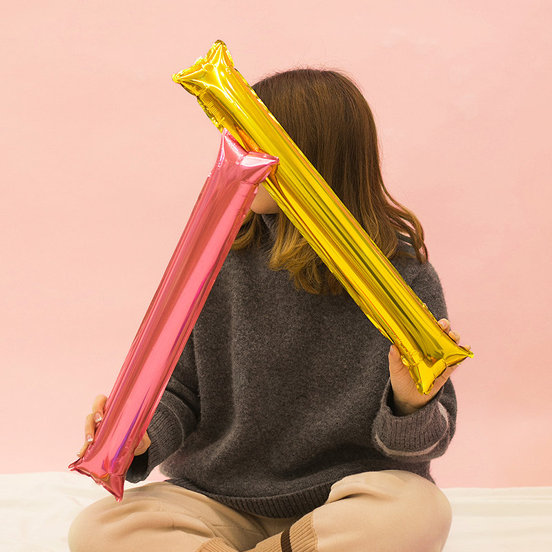 Inflatable cheer stick hand-held stick aluminum film balloon cheer stick cheer stick classroom campus decoration activities strike stick