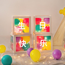 Creative ins Happy Birthday Decoration Luminous Balloon Box Childrens Baby Party Store Celebration Scene Layout Customization