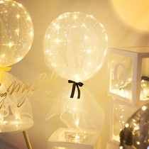 Net red transparent glowing mesh balloon surprise engagement confession birthday party layout proposal table floating photo props