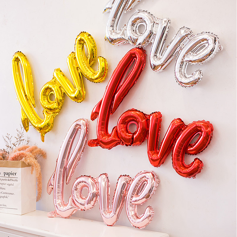 Engagement Even Alphabet Love Aluminum Film Balloon Decoration Romantic seven New Year's Eve Wedding Atmosphere Birthday Party Scene Placement