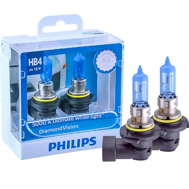 Philips 5000K Blue Diamond Light H7 H4 H1 H11 HB3 Bóng đèn pha halogen chiếu gần ô tô chùm tia cao đèn ô tô đèn sương mù xe ô tô 