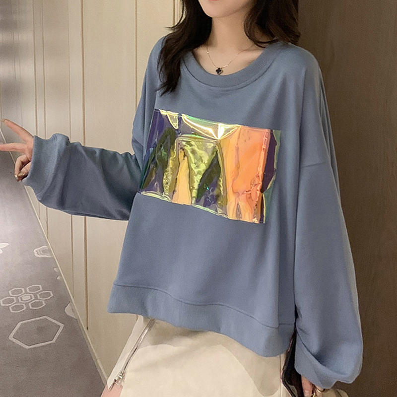 2020 mùa xuân dress New Hàn Quốc Vòng bản Collar in Loose ngắn Guard nữ Casual 100 Long Sleeve ins Siêu cháy Lên trên