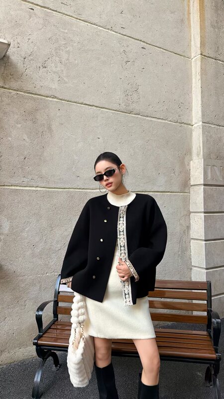 (Sisi Special Offer) 2026 Autumn/Winter New Short Cashmere Coat 25029 (Sisi Special Offer) 2026 Autumn/Winter New Short Cashmere Coat 25029