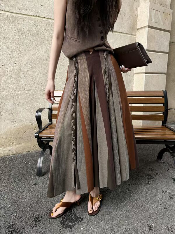 (Sisi Special) 2026 Popular Woven Patchwork Long Dress 25403 (Sisi Special) 2026 Popular Woven Patchwork Long Dress 25403