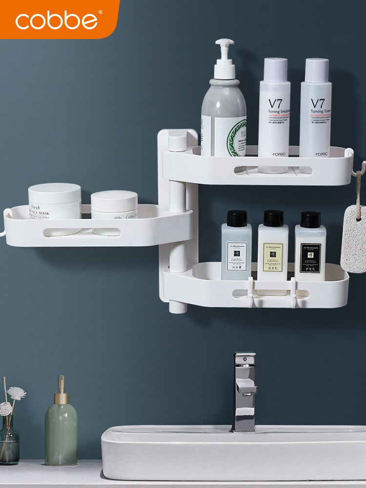 [USD 37.00] Rotating Bathroom Toilet Storage Rack Wall Hanging Punch