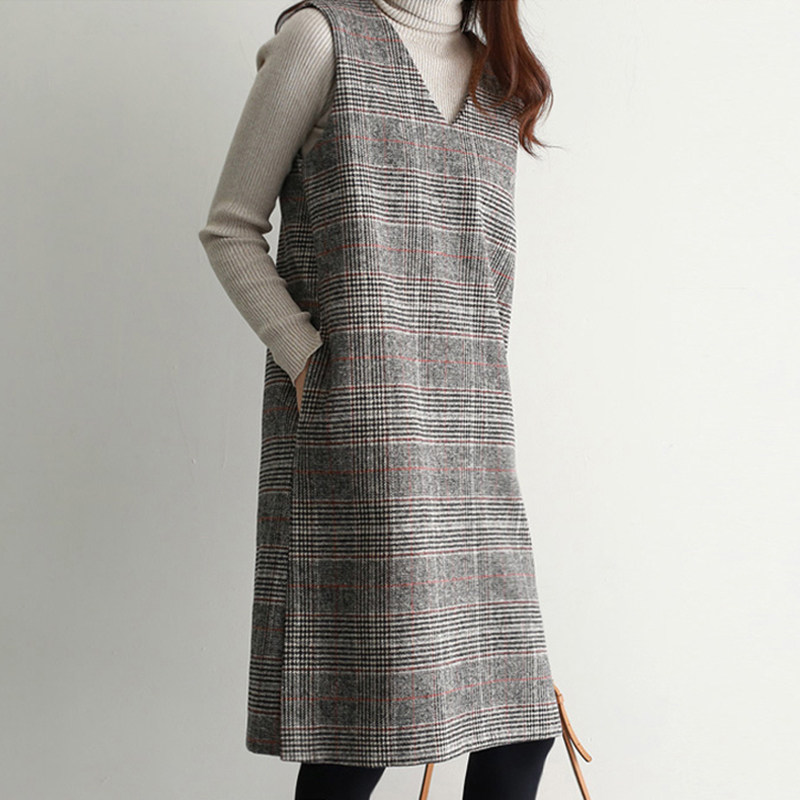 The new South Korea slim medium and long version of the skinny vest dress of a sleeveless dress