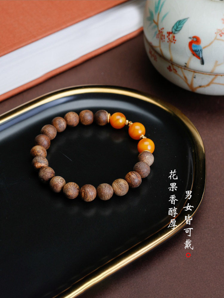 하이난 잉게 그린 QINNAN AGARWOOD 팔찌 남자 체스 NAN 팔찌 여자 놀이 원래 디자인 민족 스타일 액세서리 쥬얼리