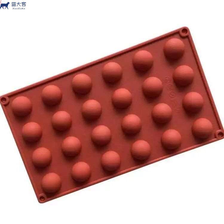 Cherry Goose liver mold 24 - row 3D semi - round hemisphere chocolate mold with high temperature silicone molecule creative