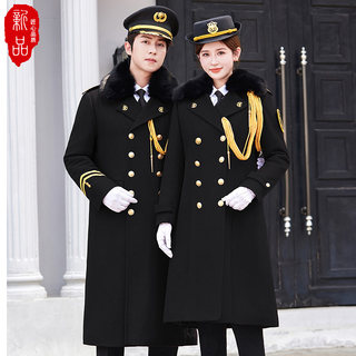 Security work clothes woolen coat autumn and winter property hotel