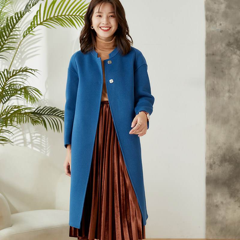 Double - sided cashmere coat woman middle - long - edition circular commuter Han - coat loose double - sided in spring and autumn 2022