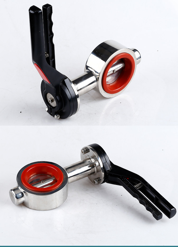 Клапан-бабочка 304不锈钢鸭嘴对夹蝶阀d71x卫生级手动法兰广式抛光蝶阀50 65 40