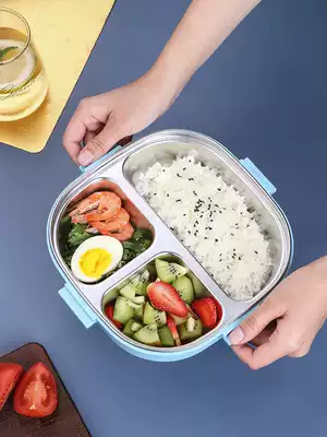 304 stainless steel Primary School students lunch box separation heat preservation Bento anti-scalding office workers dinner plate high-value children's tableware