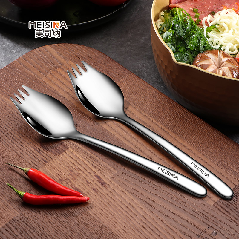 Western Buffet Steak Fork Spoon Fork Integrated Home Ins Wind Nordic 304 Stainless Steel Sweet Pitchfork Creative Cake Fork