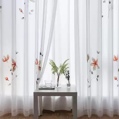 Curtains are small and fresh pink hand-painted screen curtains Bedroom literary style pastoral screen curtains girl fresh curtains