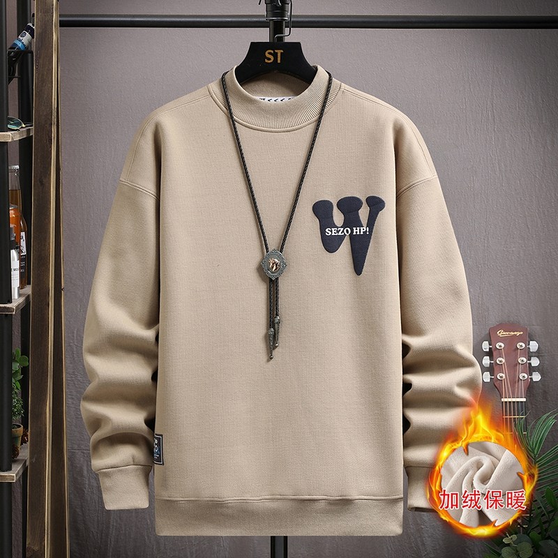 Gush clothing men's half high collar winter 2023 new thickened warm clothes teenagers trend handsome undershirt-Taobao