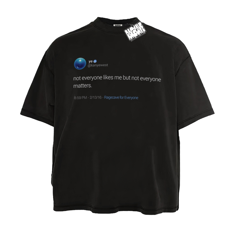 Ragecave Pays Tribute to Kanye with American-Style Slogan Letter Print Small Neckline T-Shirt Top for Couples, Short-Sleeved for Men Ragecave Pays Tribute to Kanye with American-Style Slogan Letter Print Small Neckline T-Shirt Top for Couples, Short-Sleeved for Men