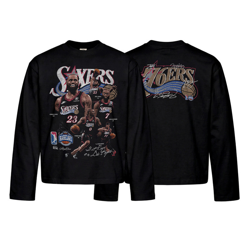 Ragecave 2026 Autumn/Winter Tribute to James James Retro Distressed Print Sports Long-Sleeved Short-Sleeved T-Shirt Ragecave 2026 Autumn/Winter Tribute to James James Retro Distressed Print Sports Long-Sleeved Short-Sleeved T-Shirt
