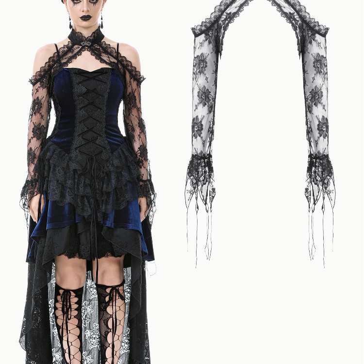 Dark in Love Gothic Women's Clothing Retro Sexy Bolero Shrug Gloves Sleeves Bw161