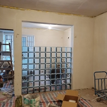 Decorated glass brick square toilet partition wall view wall transparent hollow super white color partition wall brick porch