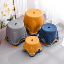 Home Simple Plastic Round Stool High Stool Small Chair Creative Thickening Adult Short Stool Bench Child Baby Footstool