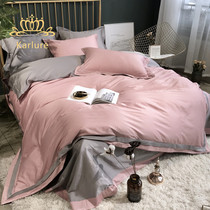 KARLURE pure color Xinjiang long suede cotton gon satin full cotton four sets of light lavish wind cover bed linen bed linen