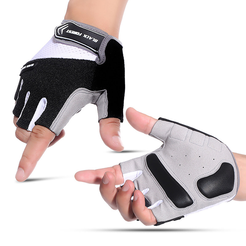 Spring and summer half-finger riding gloves men's mountain bike road bike shock absorbing gloves outdoor cycling fitness equipment