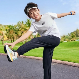 安踏儿童装男童防蚊裤子长裤夏季薄款2025新款夏装速干凉感运动裤