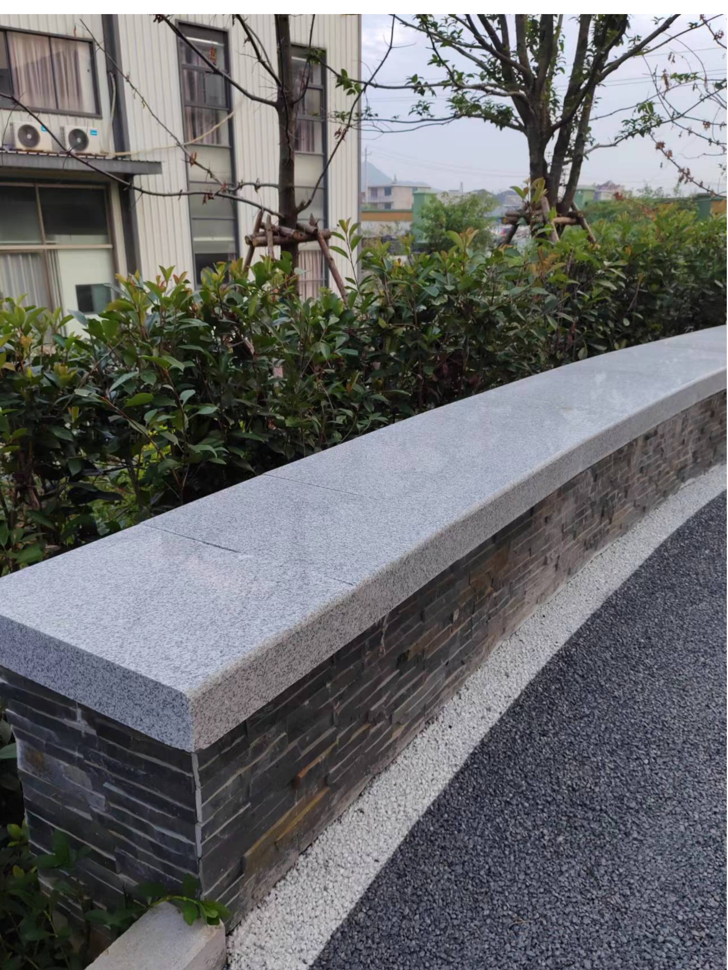 花岗岩大理石芝麻白路沿石芝麻灰路缘石侧石平石庭院花坛树围石材(图7)