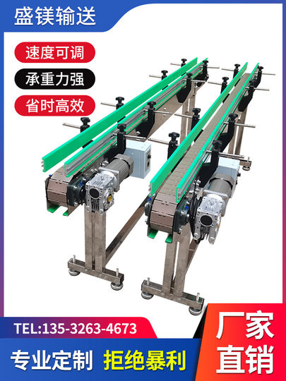 Stainless Steel Plastic Flat Top Chain Conveyor Food Grade Small Filling Flexible Chain Production Line Conveyor Belt