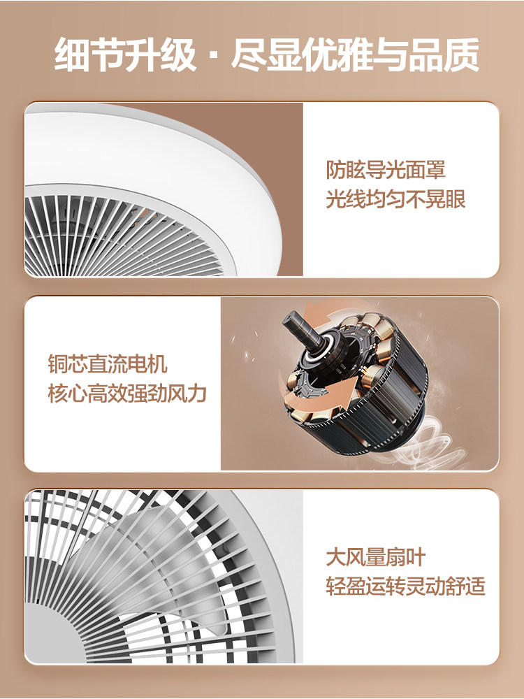 Panasonic Bladeless Ceiling Fan Light for Children's Room, Dining Room, Master Bedroom, 2025 New Model, Integrated Fan Light