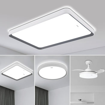 Panasonic Cream Style Nordic Style Living Room Bedroom Ceiling Lamp Appreciation Modern Simple and Elegant Square Living Room Lamp Set