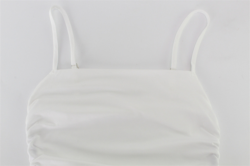 Women's Fashion Elegant Mature Style Ruched Design Versatile Slim Fit Strap Bodycon Long Sexy Tight Dress_voghion.com