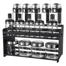 Seasoning box set combination glass bottle salt shaker seasoning seasoning jar storage box household seasoning bottle jar kitchen supplies