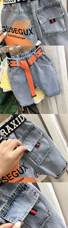 Quần áo trẻ em nam mới quần denim quần short quần đùi trẻ em mùa hè quần năm điểm quần âu hợp thời trang - Quần jean