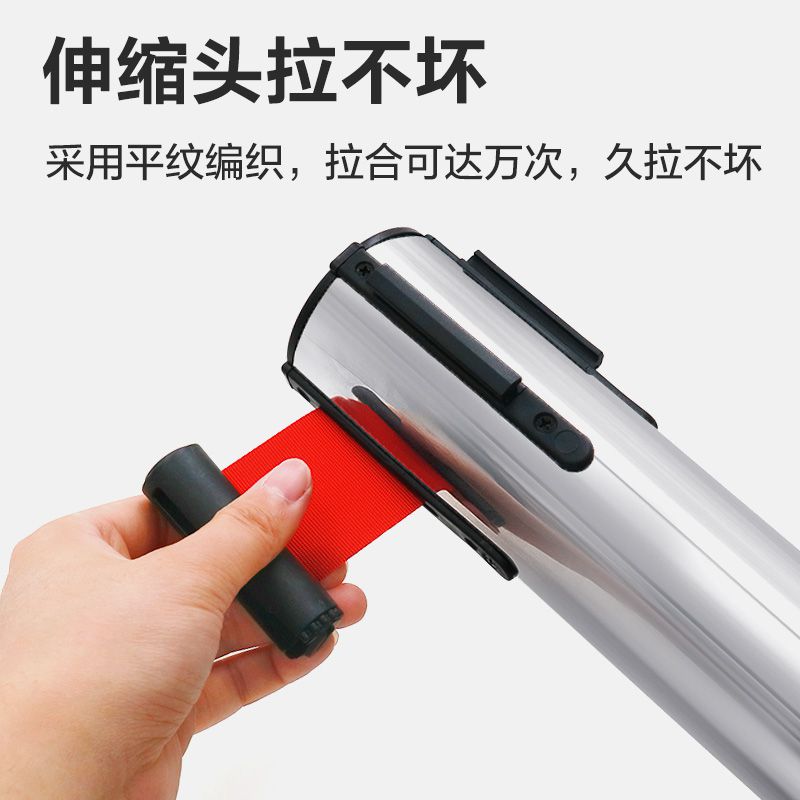 Safety isolation belt Flex With Queuing Fence Balustrade Stainless Steel Bank One Meter Wire Guard Bar Guard Caution Post