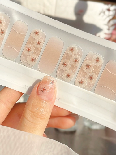 Наклейки для ногтей, японские свежие накладные ногти, гель-лак для ногтей, французский стиль, готовый продукт