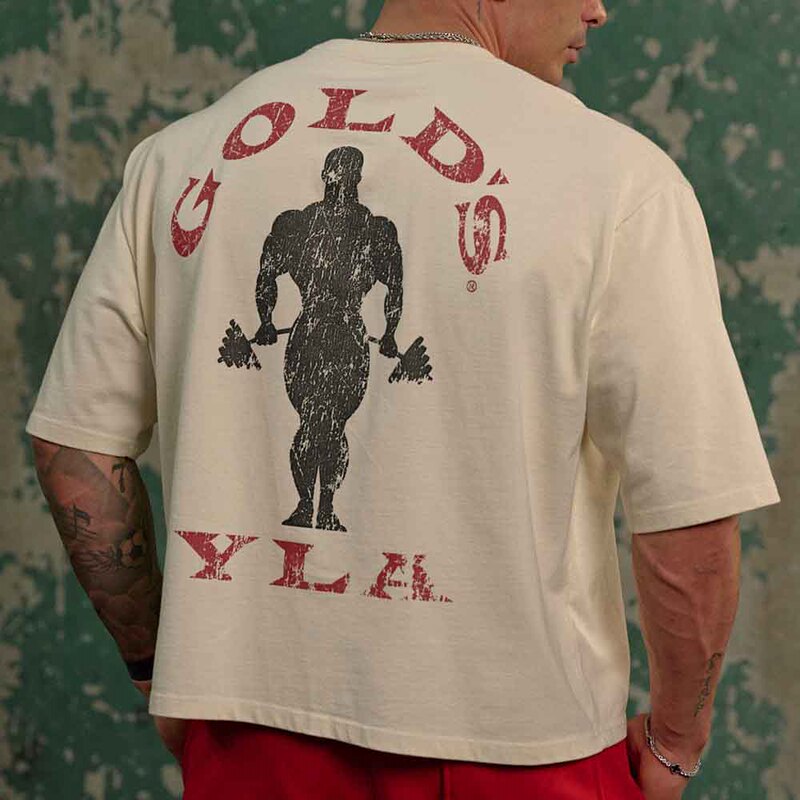 Yla Co-Branded Golds American-Style Loose-Fitting Cotton Men's T-Shirt Street Fashion Casual Short-Sleeved Fitness Workout Top Summer Yla Co-Branded Golds American-Style Loose-Fitting Cotton Men's T-Shirt Street Fashion Casual Short-Sleeved Fitness Workout Top Summer