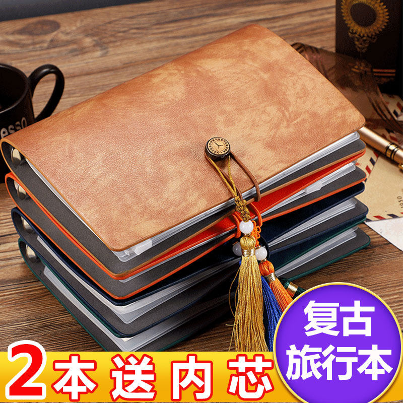 This Tasting Book Grid Inner Page Ancient Wind Loose-leaf Retro Day Remember This Brief Travel Record This Can Replace Inner Core Notebook Carry-on Footprint this painting This custom LOGO