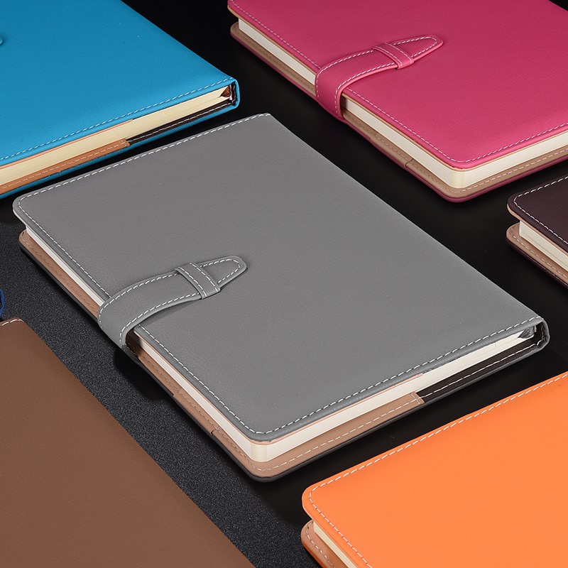 This product is creative and simple A5 business work leather notebook custom thickened notepad record book College student office supplies diary stationery can print LOGO