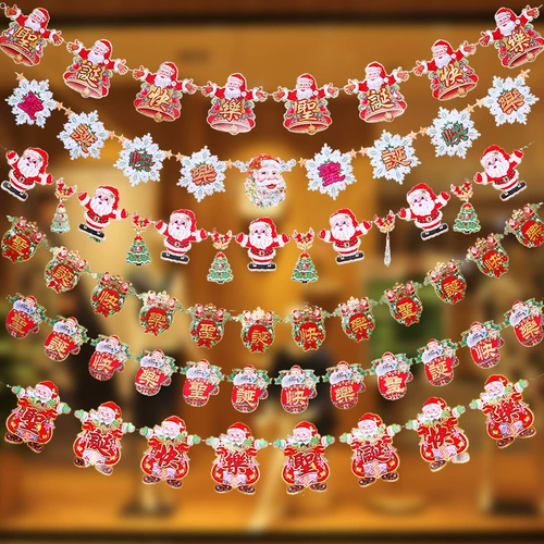 Рождественские декоративные украшения рождественские вытягивания цветочный флаг ланана подвесной ювелирные украшения подвесной кулон баннер торговый центр магазин детского сада