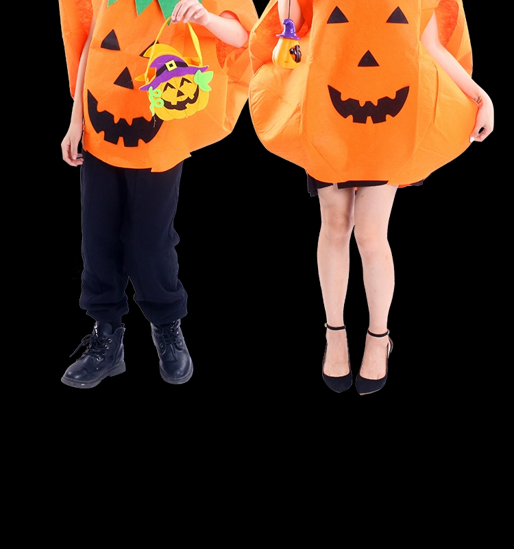 Ngày Halloween người lớn và trẻ em quần áo bí ngô dễ thương cos đạo cụ mẫu giáo trang phục cha mẹ-con biểu diễn trang phục