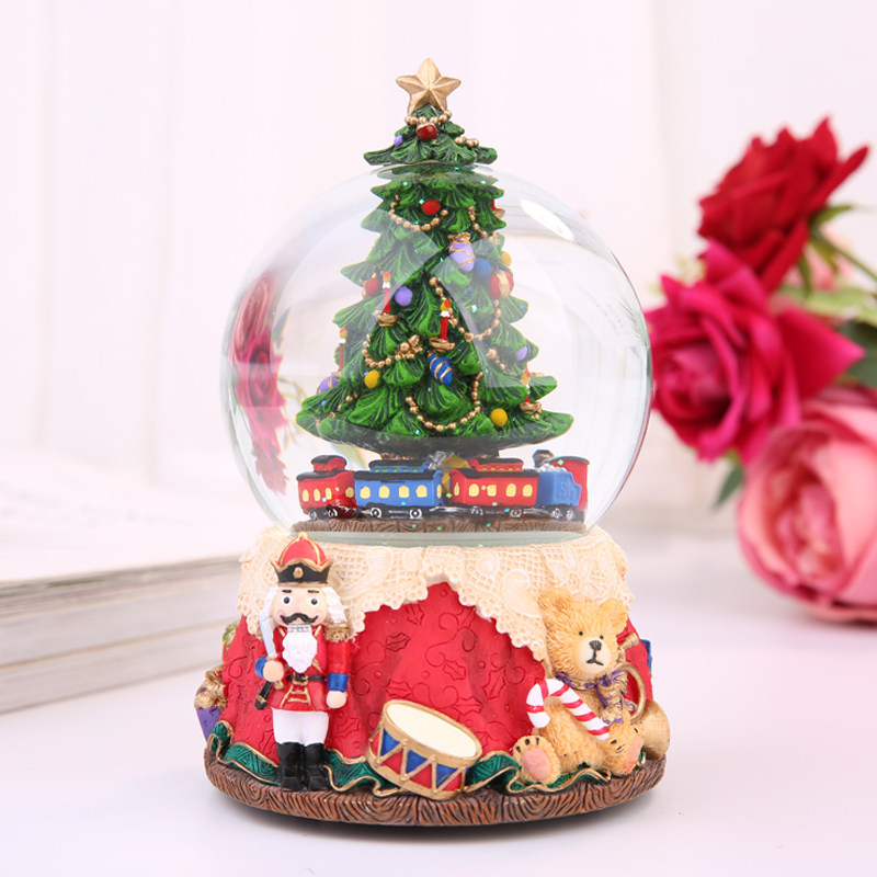 Rotating crystal ball music box Christmas music box Send couple girls Children's Best Friend Christmas gift Nutcracker