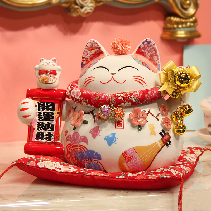 Creative Merchants Cat Opening Gifts Collection Silver Front Desk Swing Pieces Ceramic Deposit Pot Home Living Room Jo Relocation New Residence Gift
