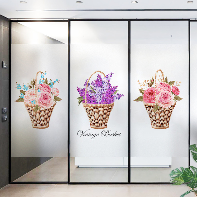 Glass stickers anti-peek-covering window paper transparent toilet door polished paper bathroom anti-walking light