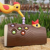 Use your brain early education Wooden toys Caterpillar birds to catch insects Accessories enlightenment to improve woodpeckers to eat bugs and catch insects 