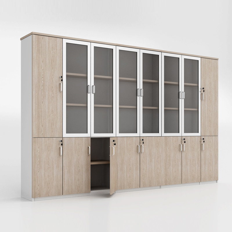Combination simple wooden office file cabinet information cabinet storage filing cabinet office cabinet floor-to-ceiling bookcase furniture