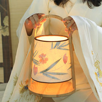 sketch sketch) Yingyue new Chinese desk lamp Retro bedside lamp Solid wood ancient style portable lamp Rechargeable bedroom lamp